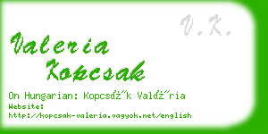 valeria kopcsak business card